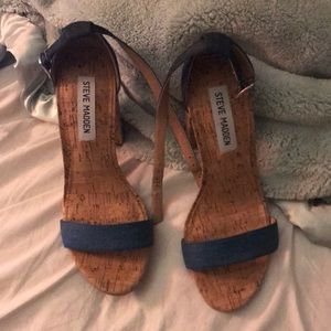 Steve Madden “Carrson” Two-Piece Cork Block Heel